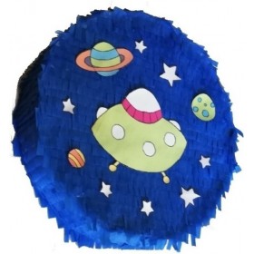 Χειροποίητη Πινιάτα Διάστημα U.f.o. Μπλε PIN17