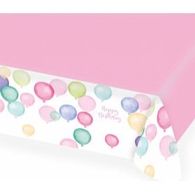 Lion Balloons Τραπεζομάντηλο Party Χάρτινο Happy Birthday Balloons Ροζ 175x115cm 9903733