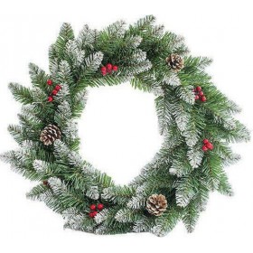 Χριστουγεννιάτικο Στεφάνι Πράσινο Χιονισμένο Χριστουγεννιάτικο Στεφάνι Πράσινο Χιονισμένο