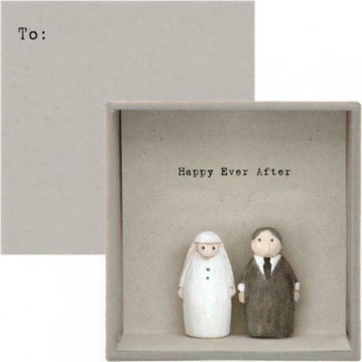 Ευχετήρια Κάρτα Γάμου σε Κουτί Happy Ever After 7x7cm