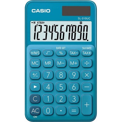 Casio Αριθμομηχανή Λογιστική Τσέπης SL-310UC 10 Ψηφίων σε Μπλε ΧρώμαΚωδικός: SL-310UC-BU 