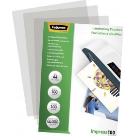 Fellowes A4 Glossy 100 Micron Φύλλα Πλαστικοποίησης 100 Τμχ.