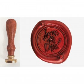 Σφραγίδα Save The Date Βουλοκέρι Στρογγυλή με Καφέ Σώμα Ø25mm