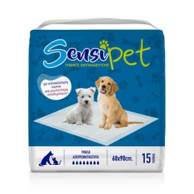 Υποσέντονα Sensi Pet για κατοικίδια 60X90 με αυτοκόλλητα &amp Sap 15τεμ.