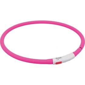 Trixie Shiny Silicone Περιλαίμιο Ασφαλείας Επαναφορτιζόμενο με Usb 70cm/10mm Ροζ