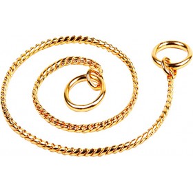 Pet Interest Brass Snake Chain Πνίχτης Σκύλου Αλυσίδα σε Χρυσό χρώμα 3XL 5.5mm x 60cm