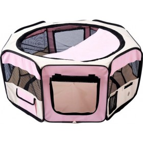 HomCom Πτυσσόμενο Υφασμάτινο Πάρκο για Κατοικίδια 37x37x95εκ. Ροζ