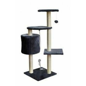 Malatec Δέντρο Γάτας Βελούδινο Με Στύλους Απο Σιζαλ Γκρι 40x40x110cm