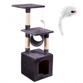 Γατόδεντρο με 5 Επίπεδα &amp 1 Κρυψώνα Μαύρο 31x31x90cm