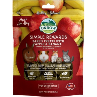 Oxbow Simple Rewards Baked Λιχουδιές Τρωκτικών με Μήλο &amp Μπανάνα 56gr