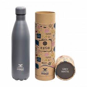 Estia Travel Flask Save The Aegean Grey Μπουκάλι Θερμός 0.75lt