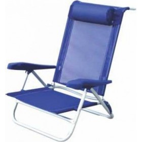 21-02404 Καρεκλάκι Παραλίας 7 Θέσεων με Σκελετό Αλουμινίου σε Μπλε Χρώμα