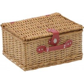 Inart Σετ Καλάθι Πικ Νικ Ψάθινο για 4 Natural-Beige 40x30x20cm