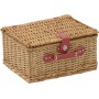 Inart Σετ Καλάθι Πικ Νικ Ψάθινο για 4 Natural-Beige 40x30x20cm