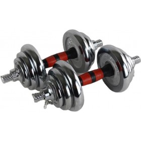 MDS Αλτήρες Σετ με Μπάρα Συνολικού Βάρους 20kg σε Βαλιτσάκι