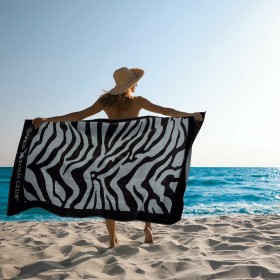 Greenwich Polo Club Πετσέτα Θαλάσσης Γκρι / Μαύρο 170x90cm