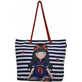 Santoro Little Fishes Υφασμάτινη Τσάντα Θαλάσσης Μπλε με Ρίγες