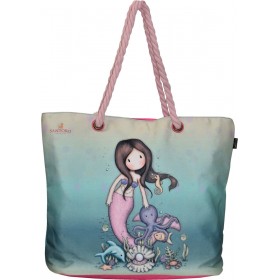 Santoro Nice To Sea You Υφασμάτινη Τσάντα Θαλάσσης Τιρκουάζ