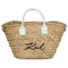 Karl Lagerfeld K/signature Basket Ψάθινη Τσάντα Θαλάσσης Μπεζ