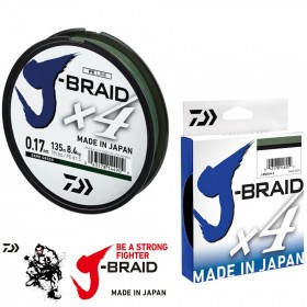 Daiwa J-Braid Χ4 Green 135m - 0.130mm - 0.13mm - 5.90kg
