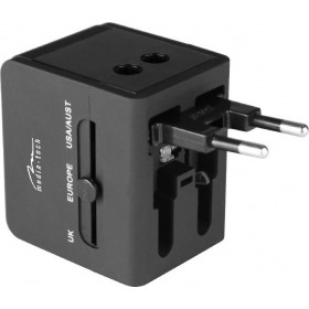Media-Tech Global Traveller Dual USB Charger Αντάπτορας Πρίζας από Universal σε Universal