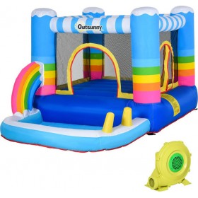 Outsunny Φουσκωτό Κάστρο με Τραμπολίνο 290x200x155εκ. για 6+ ΕτώνΚωδικός: 342-019V90 