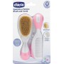 Chicco Βρεφική Βούρτσα &amp Χτένα Ροζ 2τμχ