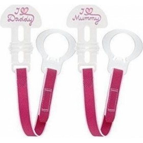 Mam I Love Mummy/Daddy Clip Set White - Pink 2τμχ