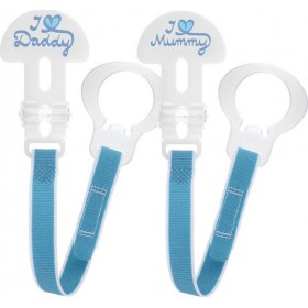 Mam I Love Mummy/Daddy Clip Set White - Blue 2τμχ