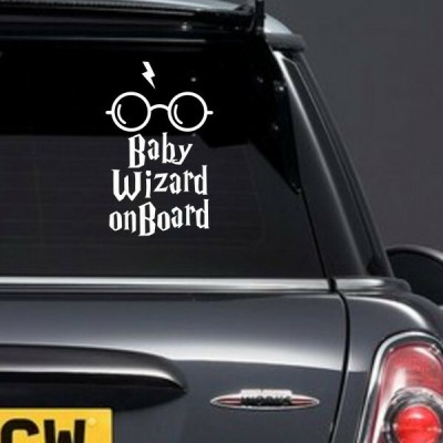 Σήμα Baby on Board Με Αυτοκόλλητο "Baby Wizard on Board"