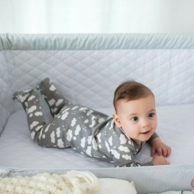 Lionelo Λίκνο Theo Dark Grey με Στρώμα και Πλαϊνό Άνοιγμα