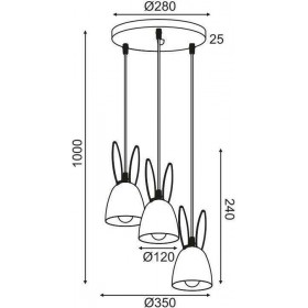 Aca Παιδικό Φωτιστικό Πολύφωτο Κουνελάκι