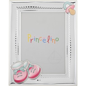 Prince Silvero Κορνίζα Ασημένια Παπουτσάκια Ροζ 13x18cmΚωδικός: MA-272B-R 