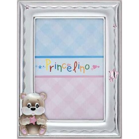 Prince Silvero Κορνίζα Ασημένια Αρκουδάκι Ροζ 9x13cmΚωδικός: MA/139-DR 