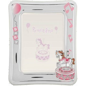 Prince Silvero Κορνίζα Ασημένια Καρουζέλ Ροζ 9x13cmΚωδικός: MA/300-DR 