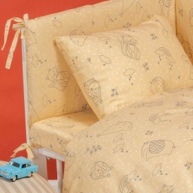 Melinen Σεντόνι Κούνιας Happy με Λάστιχο 70x140cm Yellow