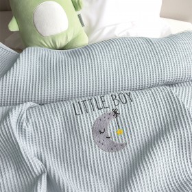 Palamaiki Κουβέρτα Αγκαλιάς &amp Λίκνου Sugar Πικέ 80x110cm Ciel