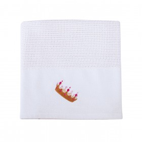 Greenwich Polo Club Κουβέρτα Κούνιας 8816 Πλεκτή 80x110cm Λευκό - Ροζ