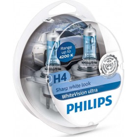 Philips Λάμπες Αυτοκινήτου WhiteVision Ultra H4 Αλογόνου 4200K Φυσικό Λευκό 12V 60W 2τμχ Philips Λάμπες Αυτοκινήτου WhiteVision Ultra H4 Αλογόνου 4200K Φυσικό Λευκό 12V 60W 2τμχ