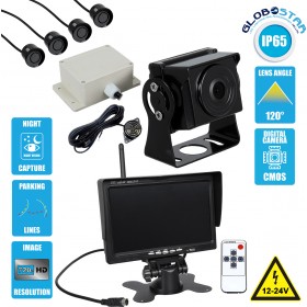 GloboStar Σετ Κάμερα Οπισθοπορείας με Οθόνη &amp 4 Αισθητήρες IP65 ΜαύροΚωδικός: 86033 