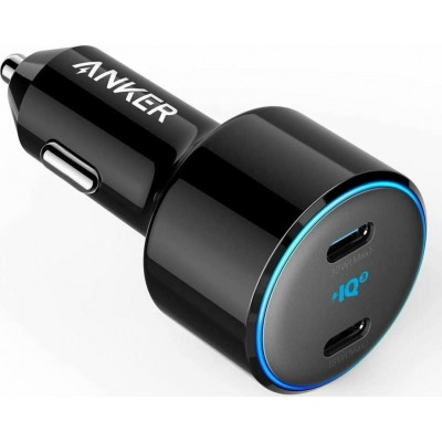 Anker Φορτιστής Αυτοκινήτου Μαύρος PowerDrive+ Συνολικής Έντασης 3A με Θύρες: 2xType-CΚωδικός: A2725H11 