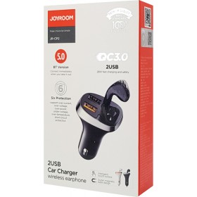 Joyroom Φορτιστής Αυτοκινήτου Μαύρος JR-CP2 Συνολικής Έντασης 2A με Θύρες: 2xUSB και Ακουστικά Bluetooth Joyroom Φορτιστής Αυτοκινήτου Μαύρος JR-CP2 Συνολικής Έντασης 2A με Θύρες: 2xUSB και Ακουστικά Bluetooth