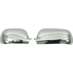 Omtec Ασύμμετρα Πλαστικά Καπάκια Καθρεφτών Seat Ibiza 5D 1999-2002/Toledo/Cordoba/Bora/Golf 4/Passat Χρώμιο Σατινέ 2τμχΚωδικός: 