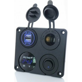 Kewig SP11 Πάνελ με Ψηφιακό Βολτόμετρο, 2 X USB, Αναπτήρα και Πλήκτρο On/OffΚωδικός: 03337 