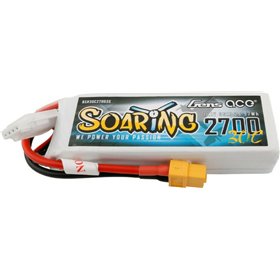 Gens Ace Soaring 2700mAh 11.1V 30C 3S1P Li-Po Battery Pack with XT60