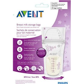 Philips Αξεσουάρ Αποθήκευσης Μητρικού Γάλακτος 180ml 25τμχ Philips Αξεσουάρ Αποθήκευσης Μητρικού Γάλακτος 180ml 25τμχ
