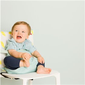 Baby to Love Φορητό Καθισματάκι Φαγητού Υφασμάτινο για Καρέκλα Stars Happy Lemon