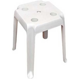 Πλαστικό Βοηθητικό Τραπέζι Εξωτερικού Χώρου Λευκό 44x44x38εκ.Κωδικός: 02-0302 