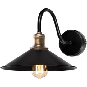 Alphab2b Vintage Φωτιστικό Τοίχου με Ντουί E27 σε Μαύρο Χρώμα Πλάτους 22cmΚωδικός: MAG-34227002BLACK 