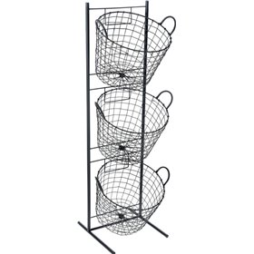 Iliadis Ραφιέρα Κουζίνας Μεταλλική σε Μαύρο Χρώμα 3 Θέσεων 29x27x90cm